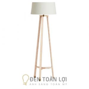 Đèn Gỗ: Mẫu chân đèn gỗ để sàn 3 cố định