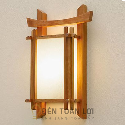 Đèn vách bằng gỗ thật treo tường trang trí kiểu Nhật, góc nhìn khác