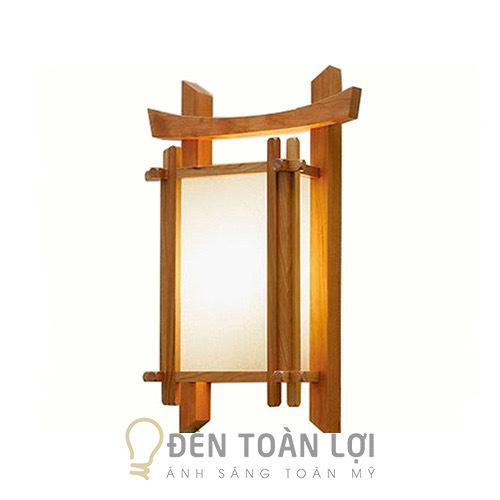 Đèn vách bằng gỗ thật treo tường trang trí kiểu Nhật