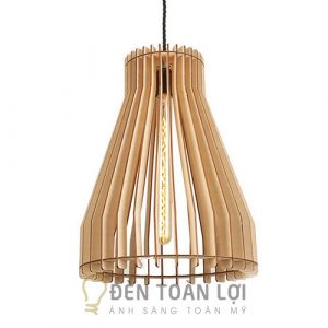 Đèn Gỗ: Mẫu đèn gỗ trang trí bàn ăn nhà mới xây TL013