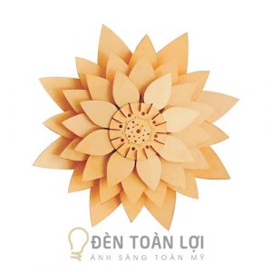 Đèn Gỗ: Mẫu đèn gỗ hoa sen thả trần hoặc treo vách cỡ nhỏ TL068