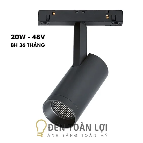 Đèn rọi ray nam châm 20W 48V màu đen