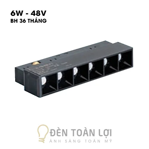 Đèn rọi màu đen rọi ray nam châm SMD 6W không gập