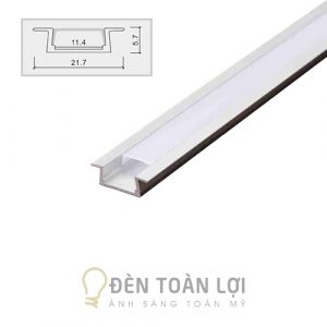 LED thanh nhôm âm trần 22mm * 6mm gắn led trang trí kệ, tủ trưng bày