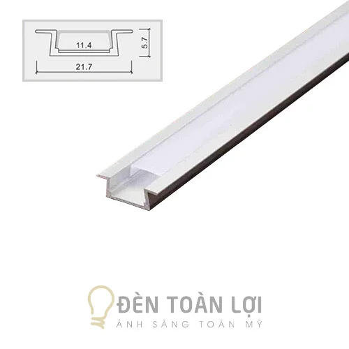 LED thanh nhôm âm trần 22mm * 6mm gắn led trang trí kệ, tủ trưng bày