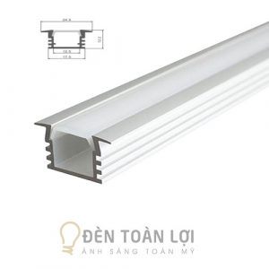 Đèn LED thanh nhôm gắn âm 25mm * 12mm trang trí showroom, tủ kệ trưng bày