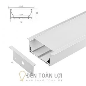 LED thanh nhôm âm trần 90mm * 35mm trang trí shopwroom