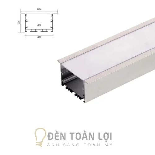 LED thanh nhôm âm trần 65mm 35mm âm sóng gỗ