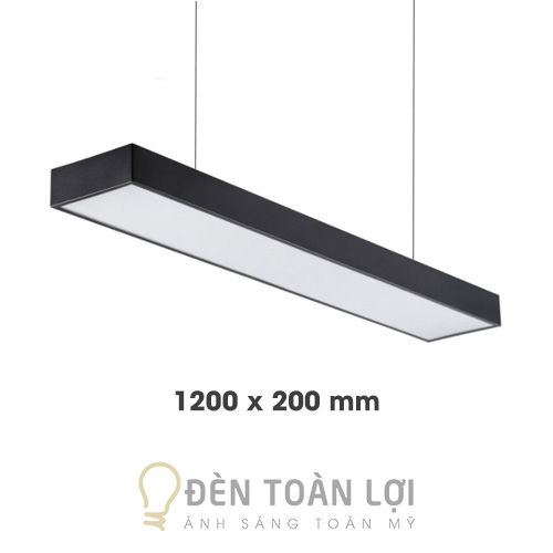 Đèn Thả: Đèn led hộp thả trần 1200 x 200 mm góc vuông