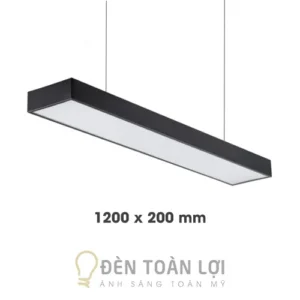 Đèn led hộp thả trần 1200 200 góc vuông