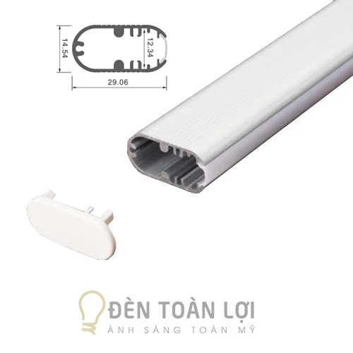 thanh nhôm định hình gắn led hình elip 29mm 14mm