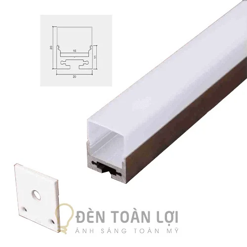Thanh nhôm định hình gắn LED 20mm x 20mm