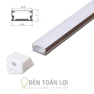 LED thanh nhôm gắn nổi 13mm * 7mm lắp tủ kính kệ trung bày