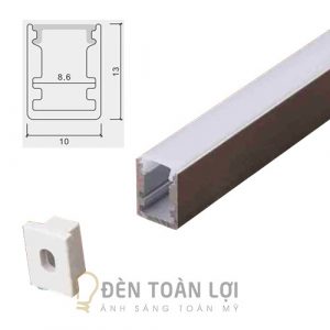 LED thanh nhôm định hình gắn nổi 10mm * 13mm lắp tủ quuần áo, tủ rượu