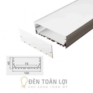 Thanh nhôm định hình gắn LED loại lớn gắn nổi 100mm * 40mm trang trí văn phòng