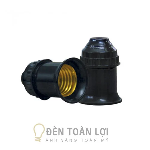 Phụ Kiện Đèn: Đui đèn xoắn E27 phổ biến giá rẻ màu đen, trắng