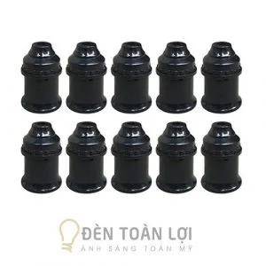 Phụ Kiện Đèn: Đui đèn xoắn E27 phổ biến giá rẻ màu đen, trắng