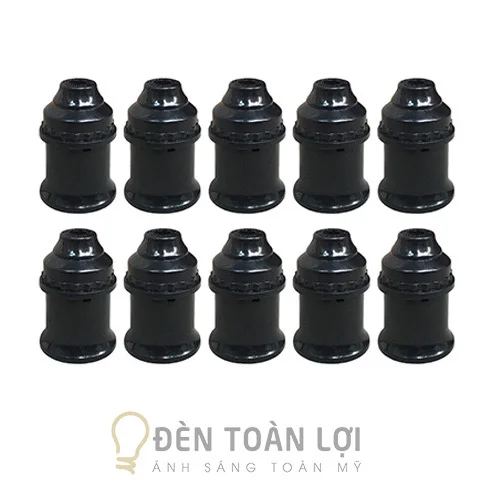 Phụ Kiện Đèn: Đui đèn xoắn E27 phổ biến giá rẻ màu đen, trắng