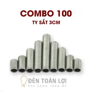 Phụ Kiện Đèn: Combo 100 ty sắt M10 rỗng dài 3 cm