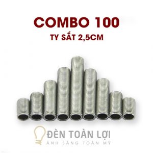 Phụ Kiện Đèn: Combo 100 ty sắt M10 rỗng dài 2,5 cm