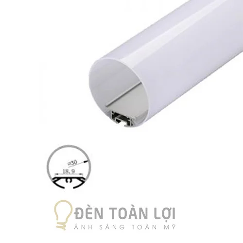 thanh nhôm định hình gắn led tròn 30mm trang trí
