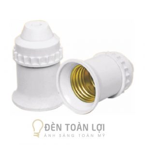 Phụ Kiện Đèn: Đui đèn xoắn E27 phổ biến giá rẻ màu đen, trắng