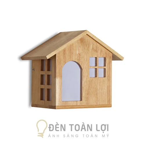 Đèn gỗ màu đen hình ngôi nhà