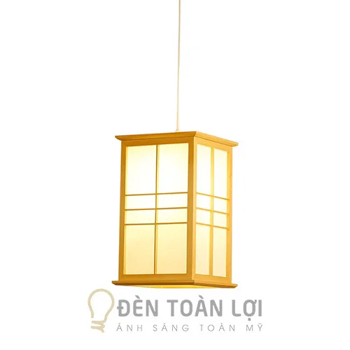 Đèn gỗ màu đen hộp gỗ thả trần kiểu Nhật trang trí nhà gỗ