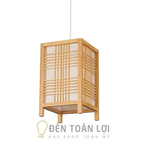 Đèn gỗ thả kiểu Nhật màu đen