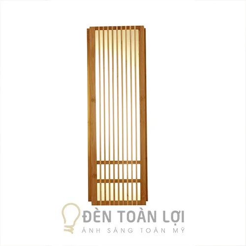 Đèn gỗ màu đen vách bằng gỗ hình hộp kiểu Nhật trang trí nhà hàng truyền thống