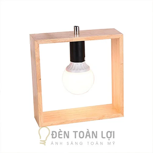 đèn gỗ hình vuông trang trí quán trà sữa màu đen