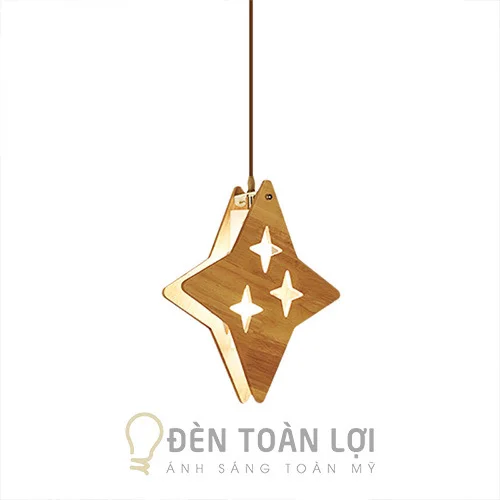 Đèn gỗ hình ngôi sao màu đen