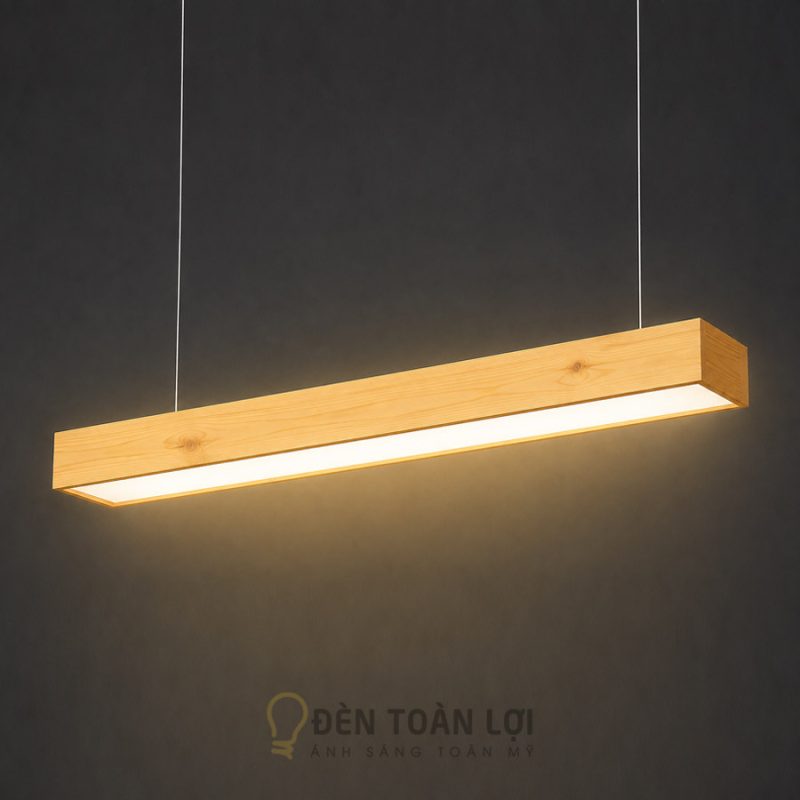 Đèn thả hộp gỗ văn phòng 1m2 LED 36W trang trí bàn làm việc