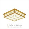 Đèn Gỗ: Mẫu đèn gỗ ốp trần kiểu Nhật trang trí phòng khách