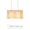 Đèn Gỗ: Mẫu đèn chùm gỗ 3 bóng thả trang trí bàn ăn đẹp