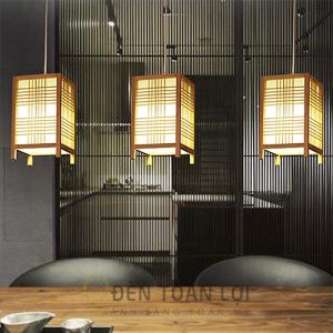 Đèn Gỗ: Mẫu đèn thả gỗ kiểu Nhật Bản trang trí bàn ăn cực đẹp