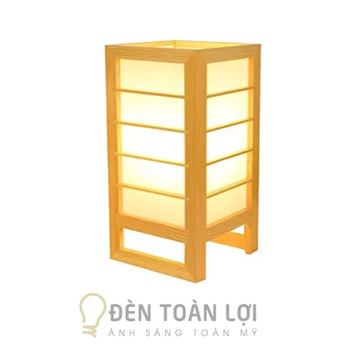 Đèn gỗ màu đen gỗ để bàn trang trí phòng ngủ khách sạn homestay