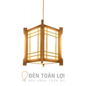 Đèn Gỗ: Mẫu đèn gỗ thả trần trang trí bàn ăn, phòng ăn VIP nhà hàng