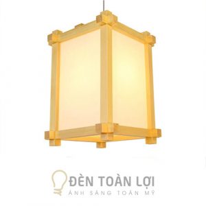 Đèn Gỗ: Mẫu đèn gỗ kiểu Nhật thả trần trang trí phòng ăn nhà hàng