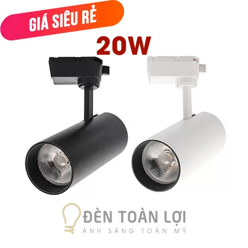 Đèn rọi màu đen rọi ray vo đèn 20W COB than thon dài chiếu rọi showroom