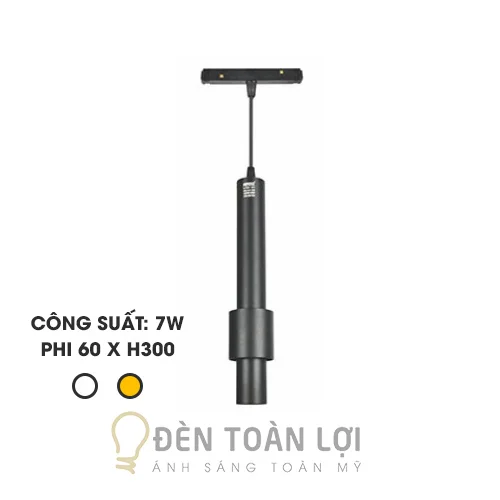 Đèn rọi màu rọi ray nam châm 7W dạng ống thả thon dài
