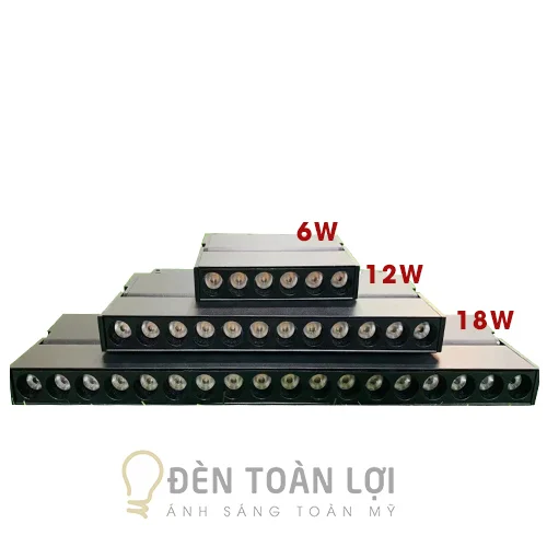 Đèn rọi ray nam châm gập tiêu điểm 18W vỏ đen