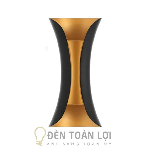 Đèn vách màu đen vách hạt tường 2 đầu lóa trang trí vách ngoài trời