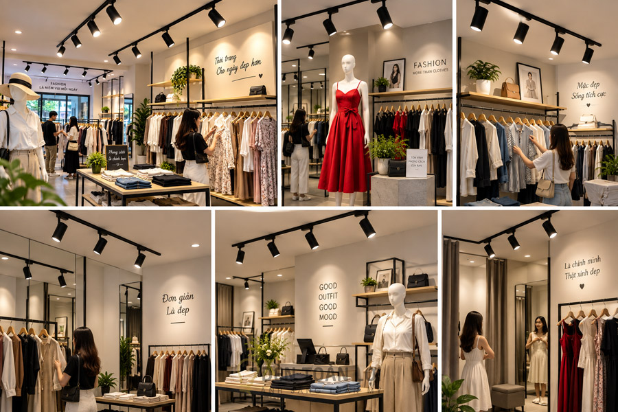 Den roi thanh ray cho shop quan ao - den toan loi1