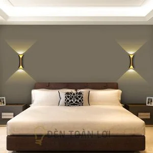 Đèn Vách: Mẫu đèn vách hắt tường 2 đầu loe trang trí vách ngoài trời