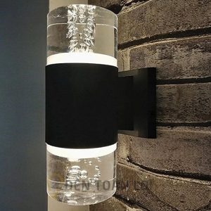 Đèn Vách: Đèn vách trụ 2 đầu pha lê hình giọt nước trang trí cổng nhà