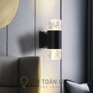 Đèn Vách: Đèn vách trụ 2 đầu pha lê hình giọt nước trang trí cổng nhà