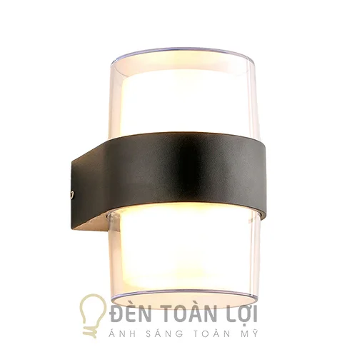 Đèn vách màu đen vách hạt tường 2 đầu hiện đại