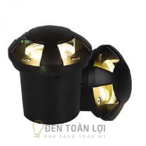 Đèn âm đất màu đen LED 4 hướng sáng