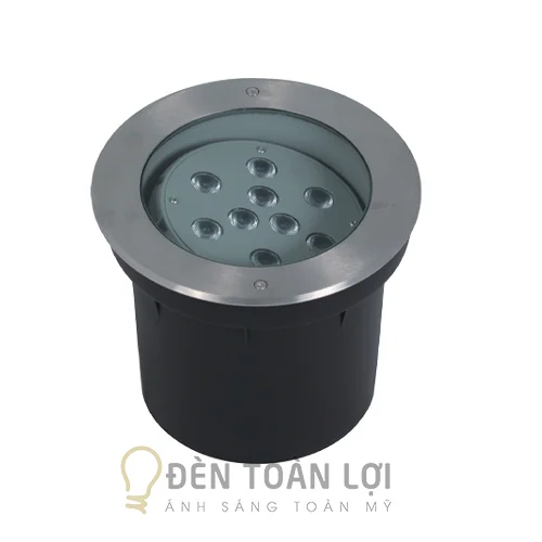 Đèn âm đất màu đen âm đất chỉnh hướng 9w chip philip